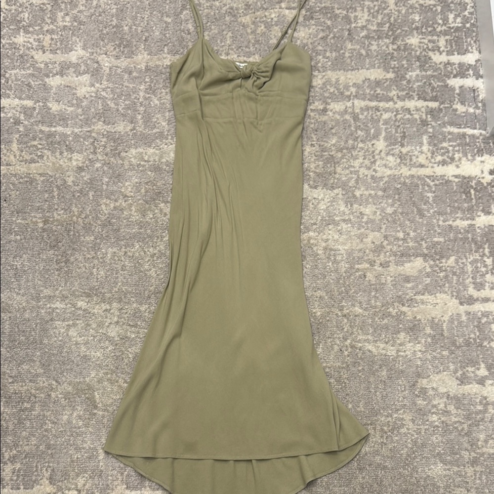 Elegant Olive Green Slip Dress